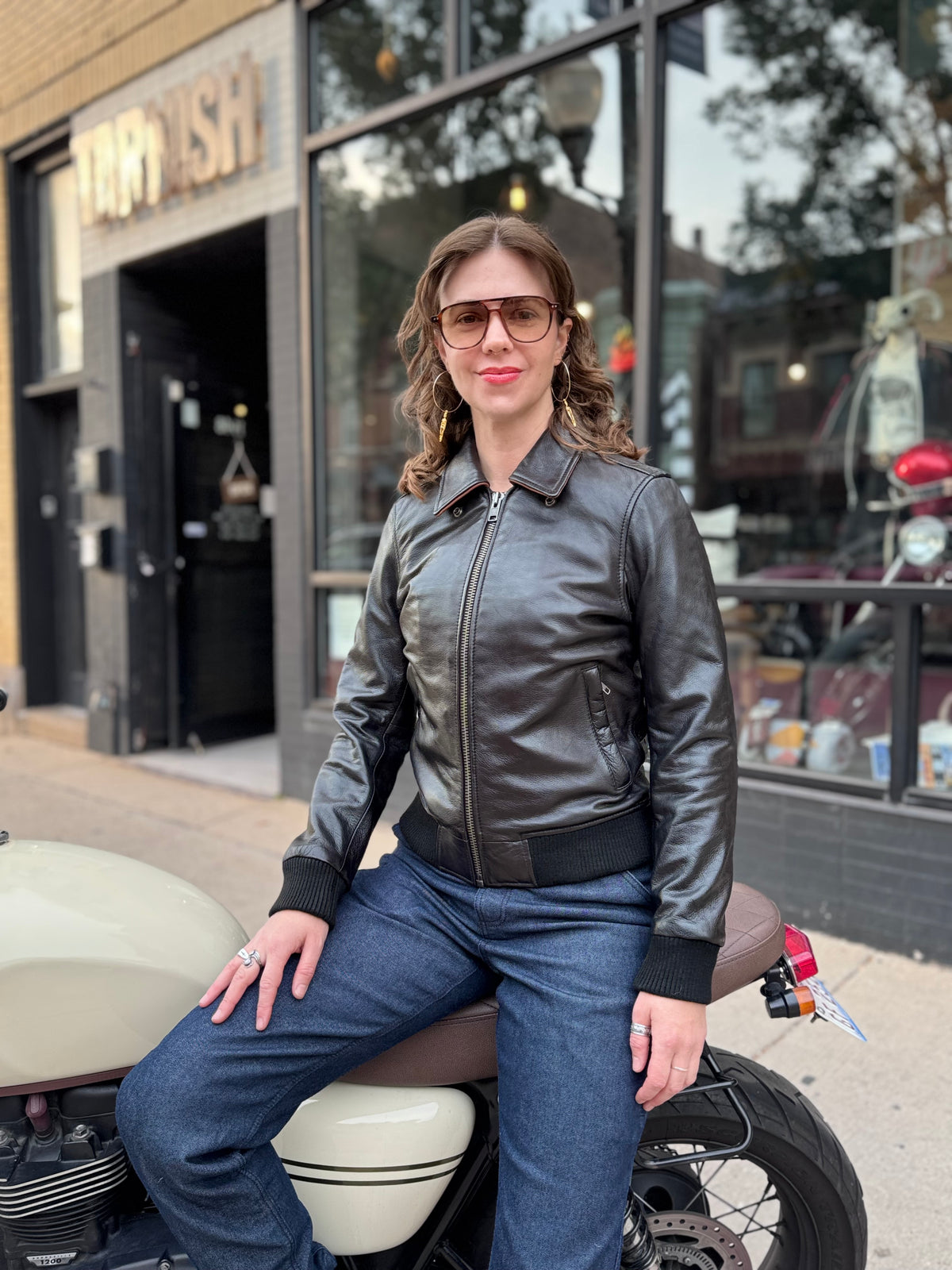 Marilyn Motorcycle Riding Bomber Jacket