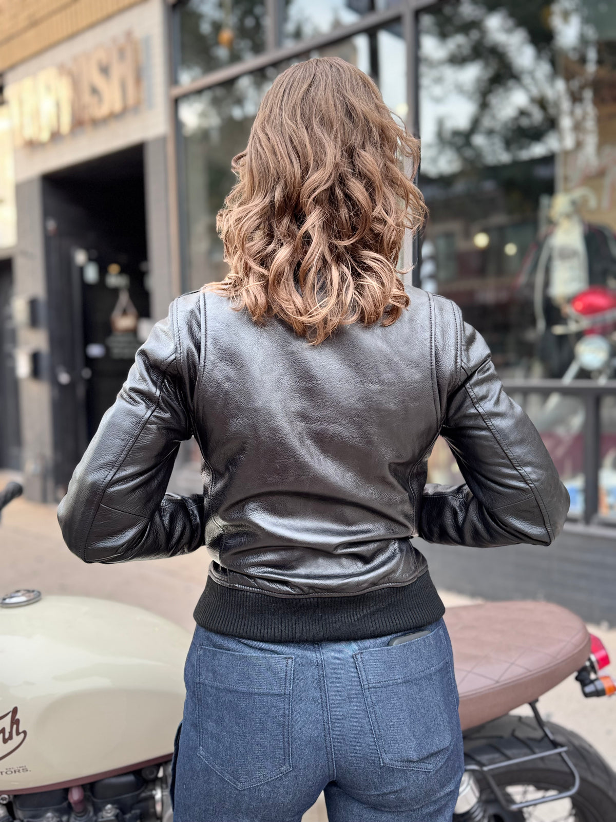 Marilyn Motorcycle Riding Bomber Jacket