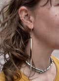 Porcupine Hoop Earrings Silver