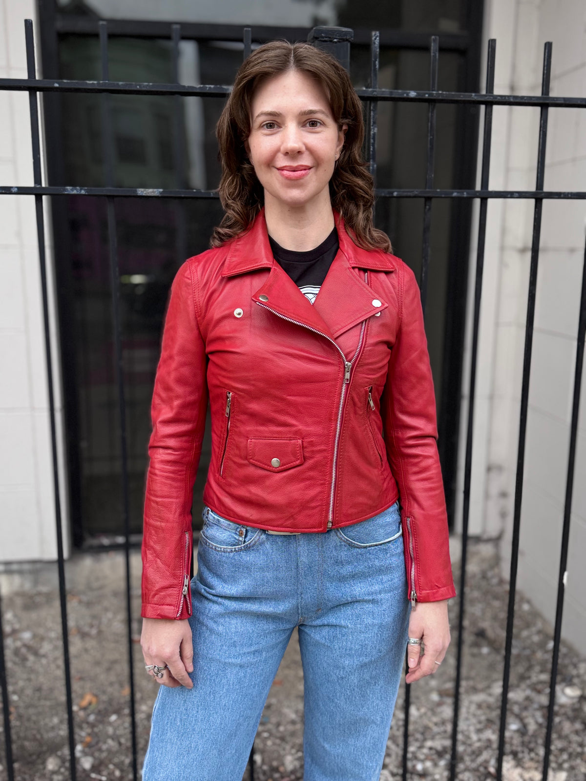 Ann Moto Jacket Red
