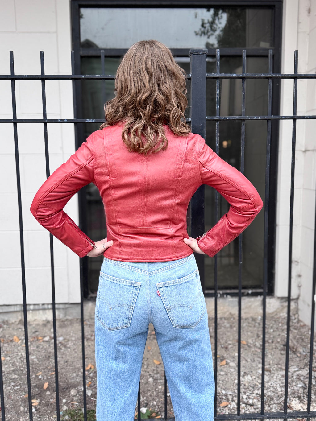 Ann Moto Jacket Red