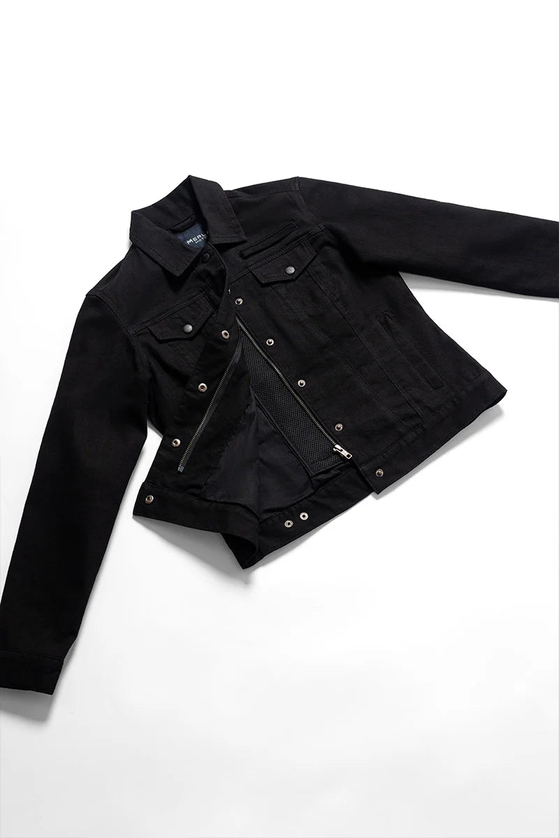 Phoenix Armored Women's Denim Motorcycle Jacket Black