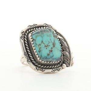 Vintage Square Turquoise Ring Size 8