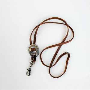 Concho Lanyard Necklace Brown