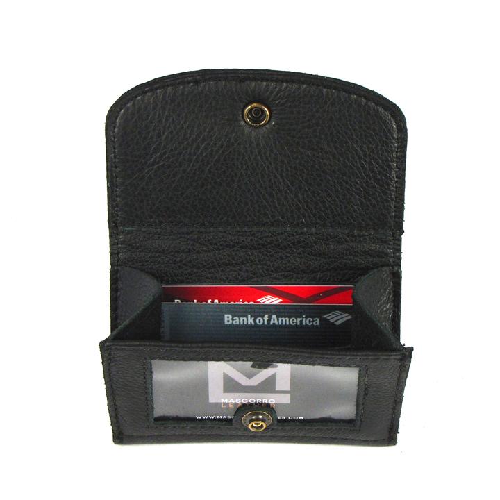 Leather Buffalo Nickel Snap Wallet Black