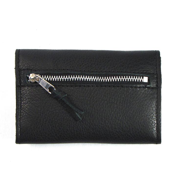 Leather Buffalo Nickel Snap Wallet Black