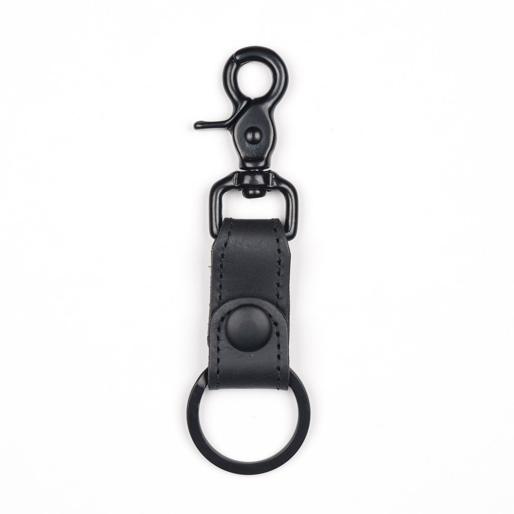 Leather Simple Key Fob Black