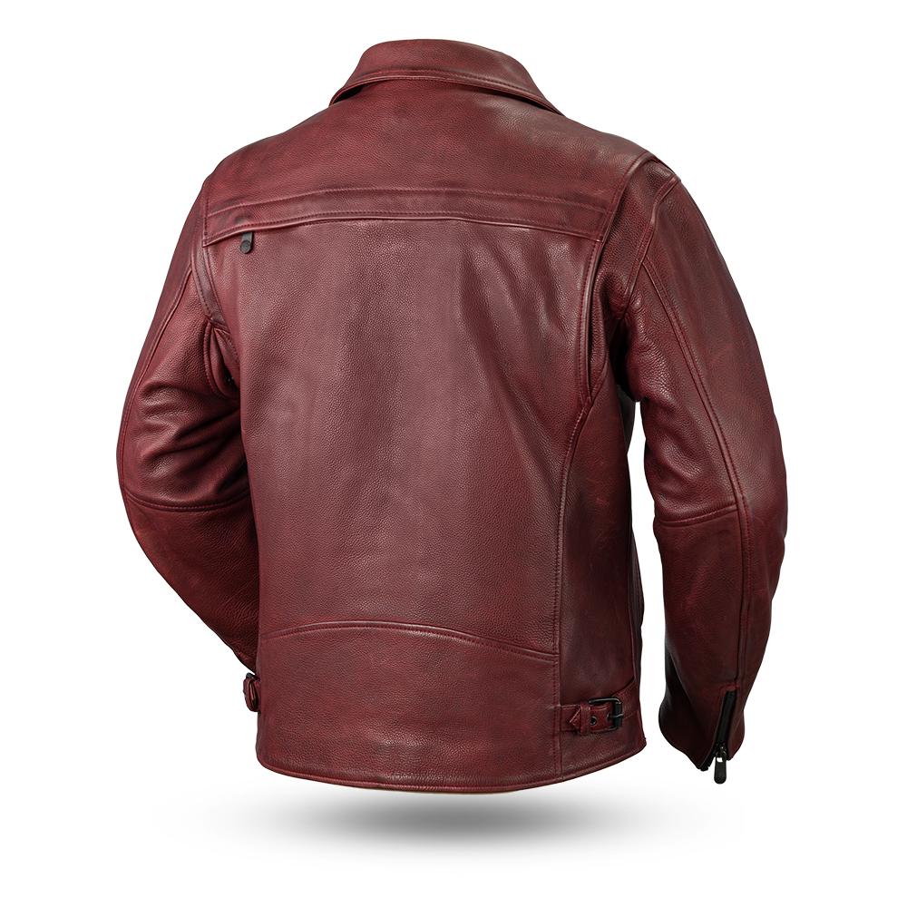 Men's Oxblood Leather Night Rider Motorcycle Jacket