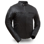 Men's Black Leather Hipster Motorcycle Jacket