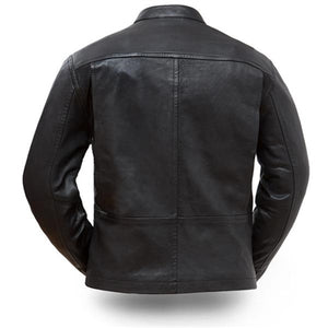 Men's Black Leather Hipster Motorcycle Jacket