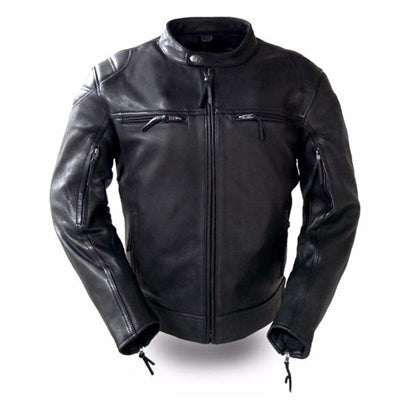 Men's Black Leather Top Performer Motorcycle Jacket