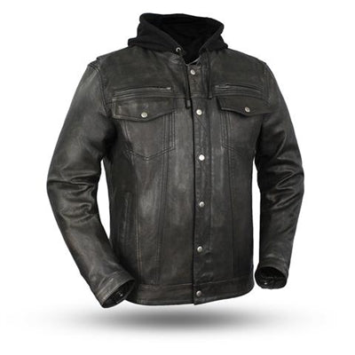 Men's Black Leather Vendetta Motorcycle Jacket