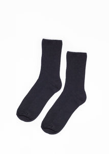 Black Basic Ribbed Socks