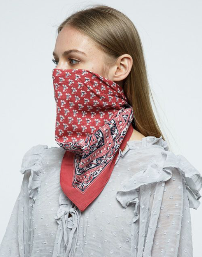 Vintage Floral Vine Bandana Red