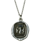 Wax Seal Pendant Sterling Necklace Phoenix