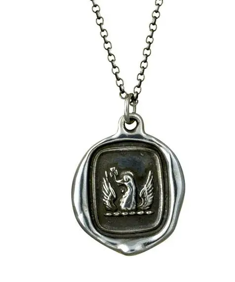 Wax Seal Pendant Sterling Necklace Phoenix