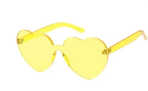 Clear Heart Sunglasses Yellow