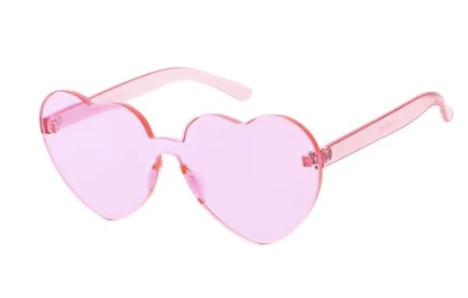 Clear Heart Sunglasses Pink