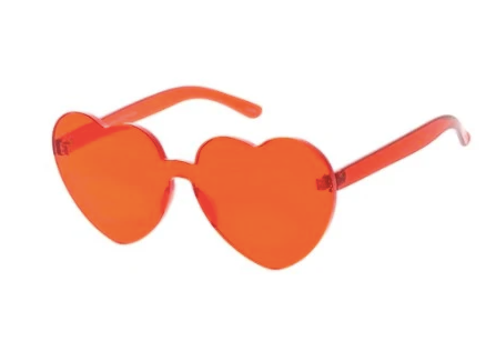Clear Heart Sunglasses Red