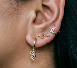 Snake Gold Earrings Gold
