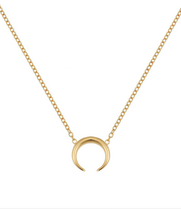 Minimal Crescent Moon Necklace Gold