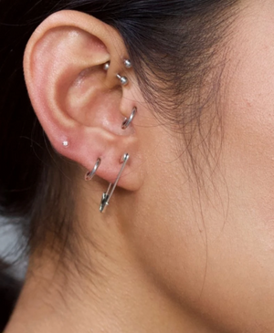 Safety Pin Earrings Gold