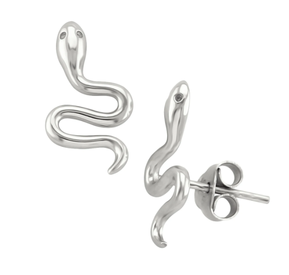 Snake Earrings Silver