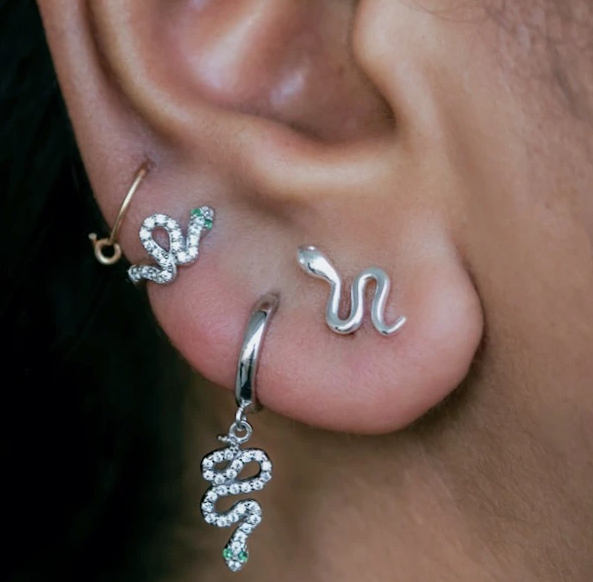 Snake Earrings Silver