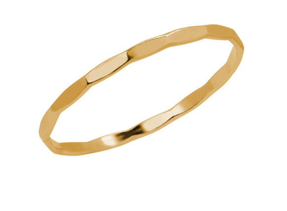 Hammered Band Ring Gold Fill