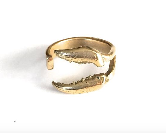 Deconstructed Crab Claw Ring Brass