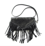 Soft Floral Tooled Fringe Hip Bag