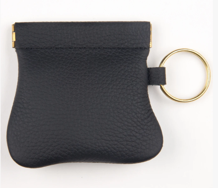 Squeeze Leather Coin Purse Black
