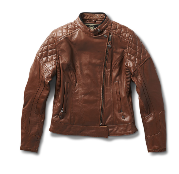 Riot CE Women's Motorcycle Leather Jacket Tobacco