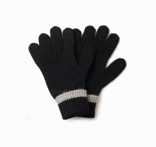 Stripe Cuff Gloves Black