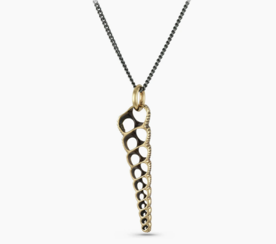Turritella Shell Necklace Bronze