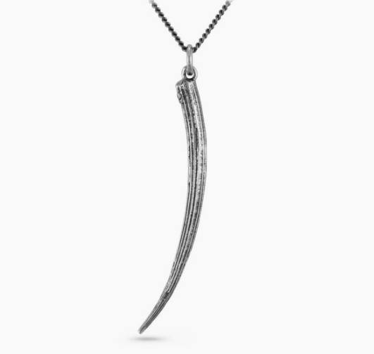 Tusk Shell Necklace Silver