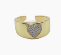 Golden Heart Ring Clear