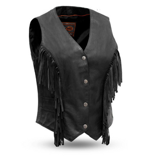 Fringe Snap Leather Vest