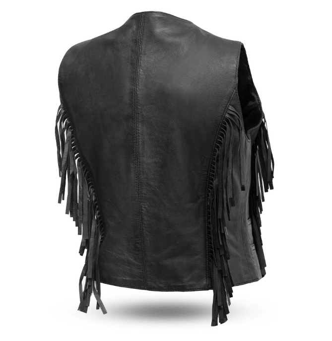 Fringe Snap Leather Vest