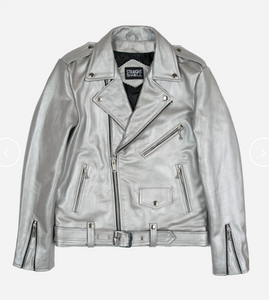 Commando Leather Jacket Silver