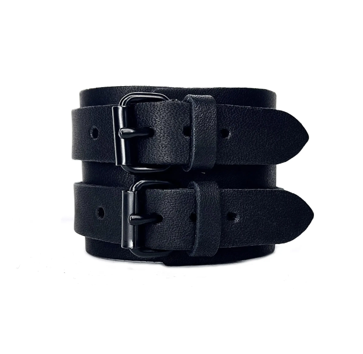 Double Buckle Leather Cuff