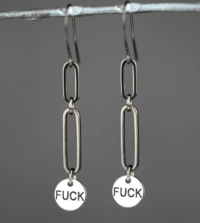 Chain Drop Fuck Earrings