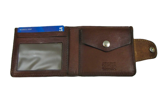 Floral Tooled Snap Wallet Brown