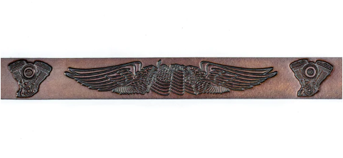 WIngs & Engine Tooled Belt Brown