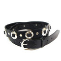 Thin Concho Belt Black Leather