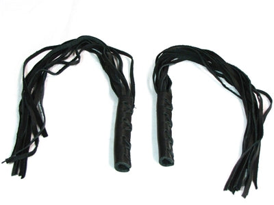 Black Leather Fringe Lever Covers
