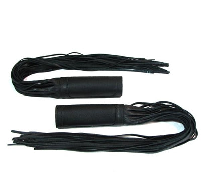 Black Leather Fringe Throttle Covers