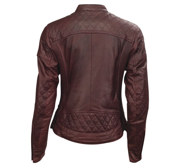 Riot CE Women's Motorcycle Leather Jacket Oxblood
