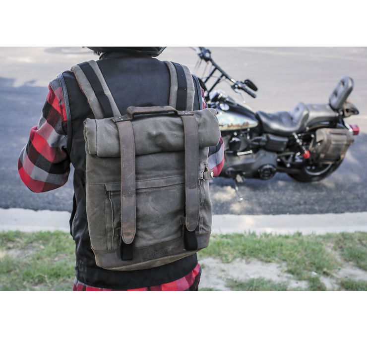 Waxed Cotton Backpack Oak