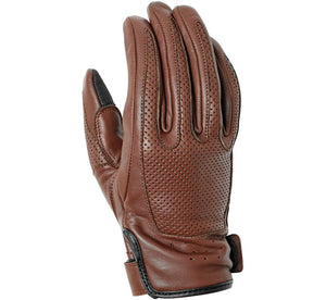 Women's Loma Perforated Brown Leather Riding Gloves